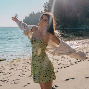 Urban Outfitters green floral mini dress